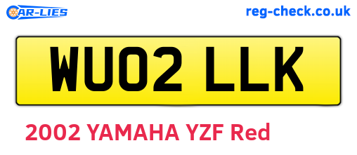 WU02LLK are the vehicle registration plates.