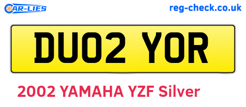 DU02YOR are the vehicle registration plates.