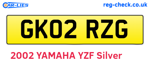 GK02RZG are the vehicle registration plates.
