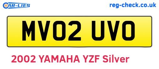 MV02UVO are the vehicle registration plates.