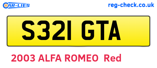 S321GTA are the vehicle registration plates.