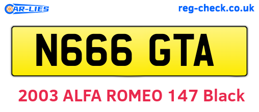 N666GTA are the vehicle registration plates.