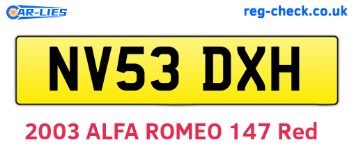 NV53DXH are the vehicle registration plates.