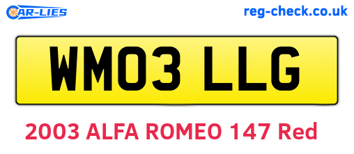 WM03LLG are the vehicle registration plates.