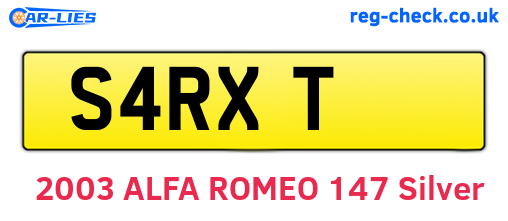 S4RXT are the vehicle registration plates.