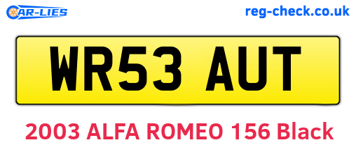 WR53AUT are the vehicle registration plates.