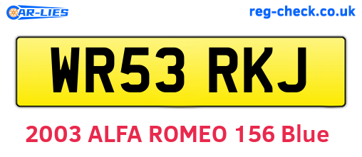 WR53RKJ are the vehicle registration plates.
