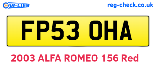 FP53OHA are the vehicle registration plates.