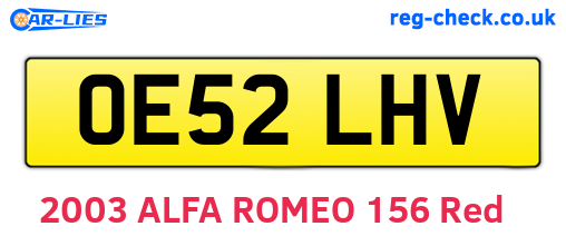 OE52LHV are the vehicle registration plates.