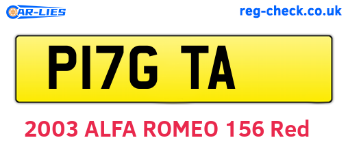 P17GTA are the vehicle registration plates.