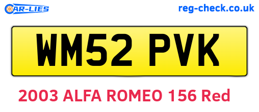 WM52PVK are the vehicle registration plates.