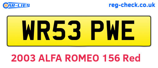 WR53PWE are the vehicle registration plates.