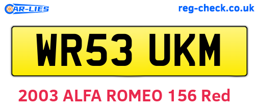 WR53UKM are the vehicle registration plates.