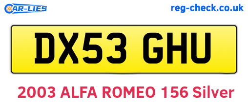 DX53GHU are the vehicle registration plates.