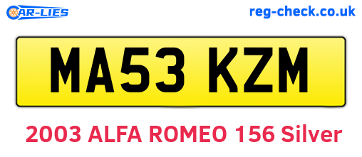 MA53KZM are the vehicle registration plates.