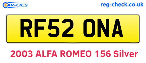 RF52ONA are the vehicle registration plates.