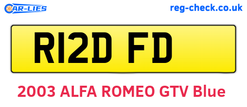 R12DFD are the vehicle registration plates.
