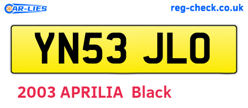 YN53JLO are the vehicle registration plates.
