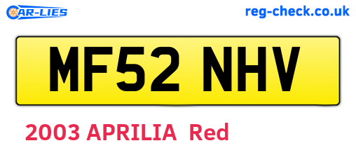 MF52NHV are the vehicle registration plates.