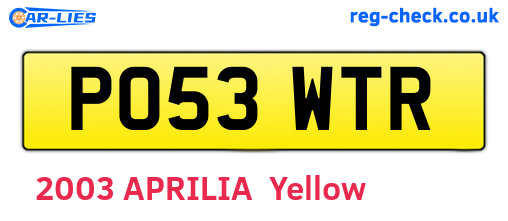 PO53WTR are the vehicle registration plates.