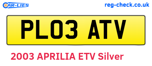 PL03ATV are the vehicle registration plates.