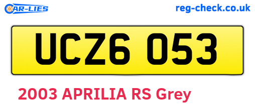UCZ6053 are the vehicle registration plates.