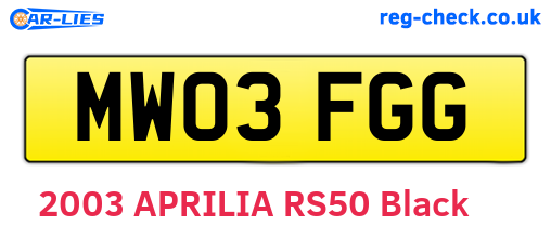 MW03FGG are the vehicle registration plates.