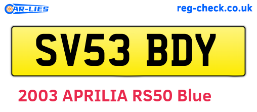 SV53BDY are the vehicle registration plates.