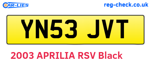 YN53JVT are the vehicle registration plates.