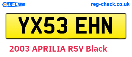 YX53EHN are the vehicle registration plates.