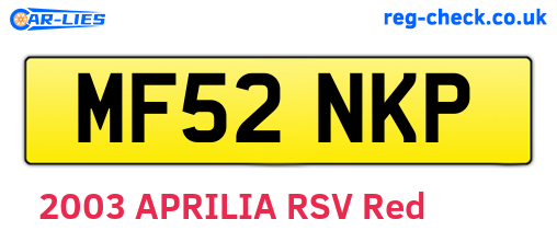 MF52NKP are the vehicle registration plates.