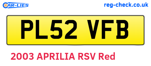 PL52VFB are the vehicle registration plates.