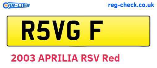 R5VGF are the vehicle registration plates.