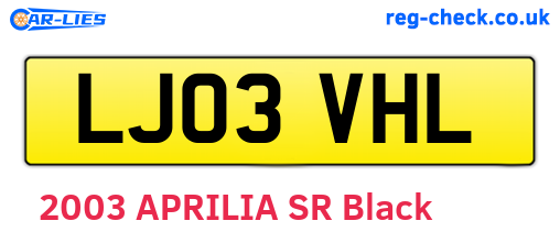LJ03VHL are the vehicle registration plates.