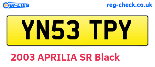 YN53TPY are the vehicle registration plates.