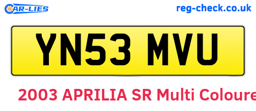 YN53MVU are the vehicle registration plates.
