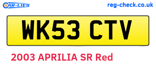 WK53CTV are the vehicle registration plates.