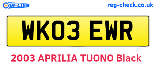 WK03EWR are the vehicle registration plates.