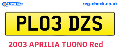 PL03DZS are the vehicle registration plates.