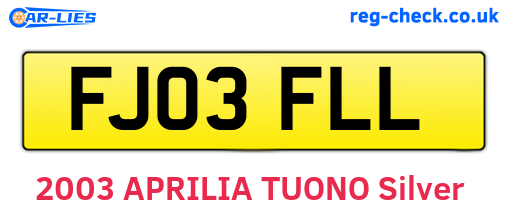 FJ03FLL are the vehicle registration plates.