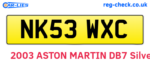 NK53WXC are the vehicle registration plates.