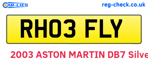RH03FLY are the vehicle registration plates.