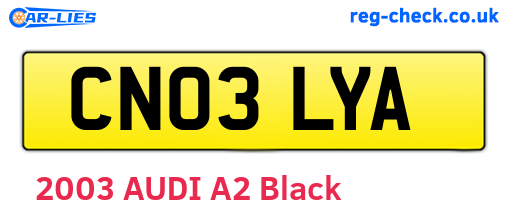 CN03LYA are the vehicle registration plates.