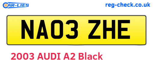 NA03ZHE are the vehicle registration plates.