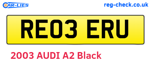 RE03ERU are the vehicle registration plates.