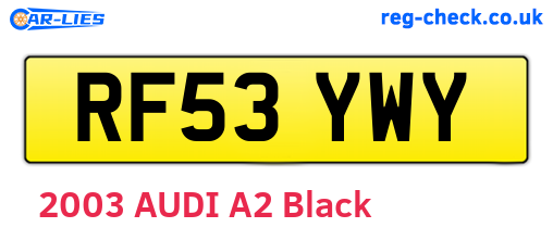 RF53YWY are the vehicle registration plates.