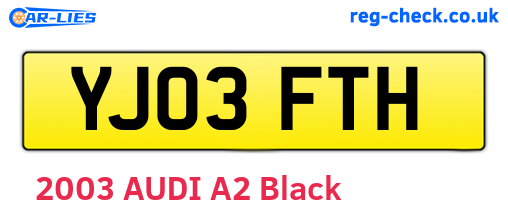 YJ03FTH are the vehicle registration plates.