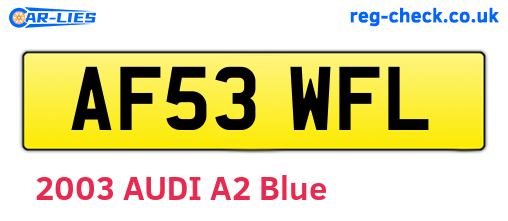 AF53WFL are the vehicle registration plates.