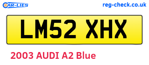 LM52XHX are the vehicle registration plates.