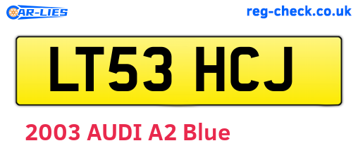 LT53HCJ are the vehicle registration plates.